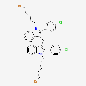 molecular formula C39H38Br2Cl2N2 B14197458 3,3'-Methylenebis[1-(5-bromopentyl)-2-(4-chlorophenyl)-1H-indole] CAS No. 917947-63-8