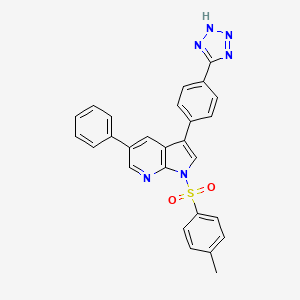 1H-Pyrrolo[2,3-b]pyridine, 1-[(4-methylphenyl)sulfonyl]-5-phenyl-3-[4-(2H-tetrazol-5-yl)phenyl]-