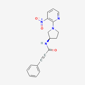 N-[(3R)-1-(3-Nitropyridin-2-yl)pyrrolidin-3-yl]-3-phenylprop-2-ynamide