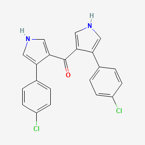 molecular formula C21H14Cl2N2O B14197615 Methanone, bis[4-(4-chlorophenyl)-1H-pyrrol-3-yl]- CAS No. 833458-07-4