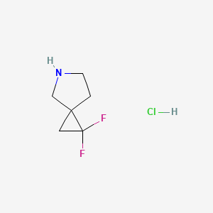 molecular formula C6H10ClF2N B1419773 1,1-Difluoro-5-azaspiro[2.4]heptane hydrochloride CAS No. 1215071-12-7