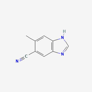 molecular formula C9H7N3 B1419785 6-methyl-1H-benzo[d]imidazole-5-carbonitrile CAS No. 952511-47-6