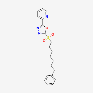 2-[5-(7-Phenylheptane-1-sulfonyl)-1,3,4-oxadiazol-2-yl]pyridine