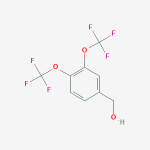 molecular formula C9H6F6O3 B1419790 3,4-Bis(trifluoromethoxy)benzyl alcohol CAS No. 1048922-46-8