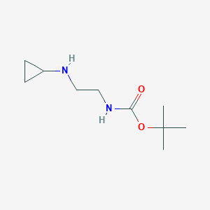 molecular formula C10H20N2O2 B1419796 碳酸，[2-(环丙氨基)乙基]-, 1,1-二甲基乙酯 (9CI) CAS No. 578706-31-7
