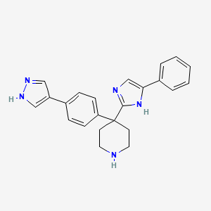 molecular formula C23H23N5 B14197983 4-(5-Phenyl-1H-imidazol-2-yl)-4-[4-(1H-pyrazol-4-yl)phenyl]piperidine CAS No. 917925-22-5