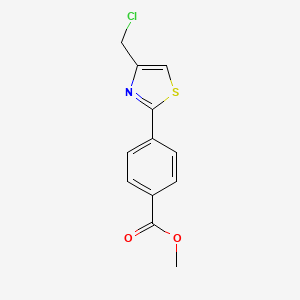 molecular formula C12H10ClNO2S B1419809 Methyl 4-[4-(chloromethyl)-1,3-thiazol-2-yl]benzoate CAS No. 842137-54-6