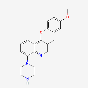 4-(4-Methoxyphenoxy)-3-methyl-8-(piperazin-1-yl)quinoline