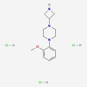 molecular formula C14H24Cl3N3O B1419820 3-[4-(2-Methoxyphenyl)piperazinyl]azetidine trihydrochloride CAS No. 1188264-58-5
