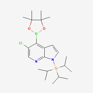 molecular formula C22H36BClN2O2Si B1419821 5-Chloro-4-(4,4,5,5-tetramethyl-1,3,2-dioxaborolan-2-yl)-1-(triisopropylsilyl)-1H-pyrrolo[2,3-b]pyridine CAS No. 1072152-34-1
