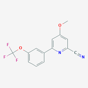 4-Methoxy-6-[3-(trifluoromethoxy)phenyl]pyridine-2-carbonitrile