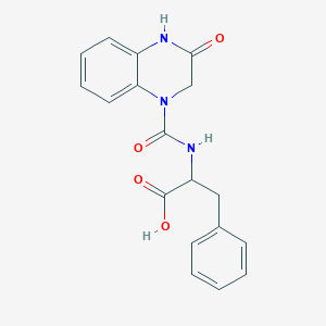 molecular formula C18H17N3O4 B1419822 2-(3-Oxo-1,2,3,4-tetrahydroquinoxaline-1-carboxamido)-3-phenylpropanoic acid CAS No. 1009332-12-0