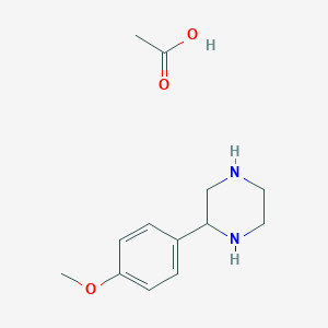 molecular formula C13H20N2O3 B1419823 2-(4-甲氧基苯基)哌嗪乙酸盐 CAS No. 1187931-20-9