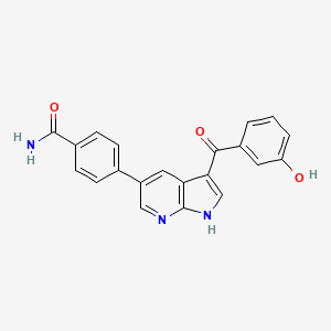 4-[3-(3-Hydroxybenzoyl)-1H-pyrrolo[2,3-b]pyridin-5-yl]benzamide