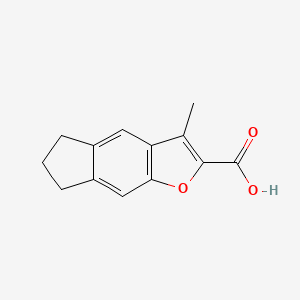 molecular formula C13H12O3 B1419833 3-甲基-5H,6H,7H-茚并[5,6-b]呋喃-2-羧酸 CAS No. 1152583-23-7