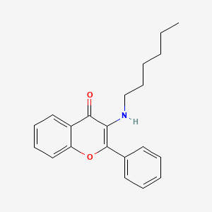 3-(Hexylamino)-2-phenyl-4H-1-benzopyran-4-one