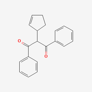 molecular formula C20H18O2 B14198360 2-Cyclopent-2-en-1-yl-1,3-diphenylpropane-1,3-dione 