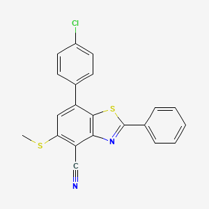 molecular formula C21H13ClN2S2 B14198368 7-(4-Chlorophenyl)-5-(methylsulfanyl)-2-phenyl-1,3-benzothiazole-4-carbonitrile CAS No. 918801-25-9