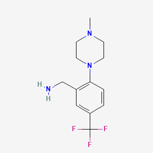 molecular formula C13H18F3N3 B1419840 [2-(4-甲基哌嗪-1-基)-5-(三氟甲基)苯基]甲胺 CAS No. 1094329-66-4