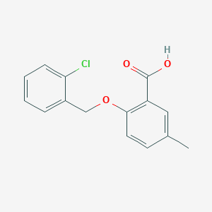 molecular formula C15H13ClO3 B1419846 2-[(2-氯苯基)甲氧基]-5-甲基苯甲酸 CAS No. 1053116-94-1