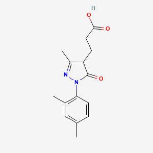 molecular formula C15H18N2O3 B1419850 3-[1-(2,4-二甲基苯基)-3-甲基-5-氧代-4H-吡唑-4-基]丙酸 CAS No. 1204298-02-1