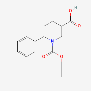 molecular formula C17H23NO4 B1419860 1-(Tert-butoxycarbonyl)-6-phenylpiperidine-3-carboxylic acid CAS No. 885275-13-8