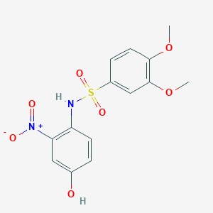 molecular formula C14H14N2O7S B14198675 N-(4-Hydroxy-2-nitrophenyl)-3,4-dimethoxybenzene-1-sulfonamide CAS No. 920527-23-7