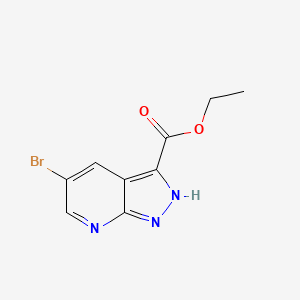 molecular formula C9H8BrN3O2 B1419869 5-溴-1H-吡唑并[3,4-b]吡啶-3-羧酸乙酯 CAS No. 1131604-85-7