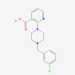 molecular formula C17H18ClN3O2 B1419875 2-{4-[(3-Chlorophenyl)methyl]piperazin-1-yl}pyridine-3-carboxylic acid CAS No. 1053960-15-8