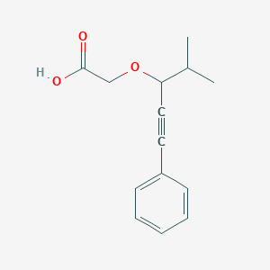 [(4-Methyl-1-phenylpent-1-yn-3-yl)oxy]acetic acid