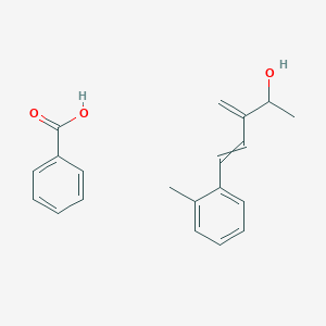 molecular formula C20H22O3 B14198798 Benzoic acid;3-methylidene-5-(2-methylphenyl)pent-4-en-2-ol CAS No. 835651-52-0