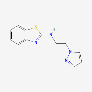 molecular formula C12H12N4S B1419885 N-[2-(1H-吡唑-1-基)乙基]-1,3-苯并噻唑-2-胺 CAS No. 1177316-74-3
