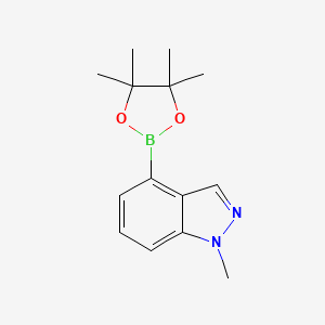 B1419886 1-methyl-4-(4,4,5,5-tetramethyl-1,3,2-dioxaborolan-2-yl)-1H-indazole CAS No. 885698-94-2