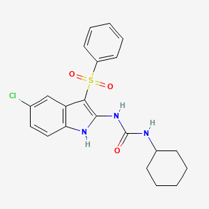 N-[3-(Benzenesulfonyl)-5-chloro-1H-indol-2-yl]-N'-cyclohexylurea