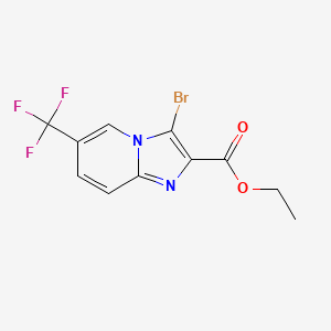molecular formula C11H8BrF3N2O2 B1419893 Ethyl 3-bromo-6-(trifluoromethyl)imidazo[1,2-a]pyridine-2-carboxylate CAS No. 1160474-86-1