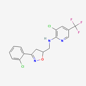 B1419895 3-chloro-N-{[3-(2-chlorophenyl)-4,5-dihydro-5-isoxazolyl]methyl}-5-(trifluoromethyl)-2-pyridinamine CAS No. 1210773-36-6