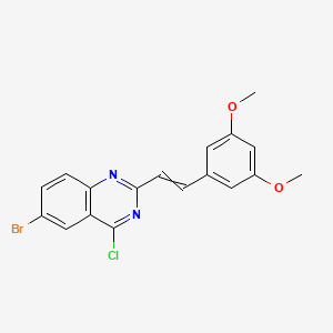 6-Bromo-4-chloro-2-[2-(3,5-dimethoxyphenyl)ethenyl]quinazoline