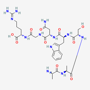 molecular formula C32H48N12O10 B14199067 L-Alanyl-L-alanyl-L-seryl-L-tryptophyl-L-asparaginylglycyl-N~5~-(diaminomethylidene)-L-ornithine CAS No. 848350-38-9