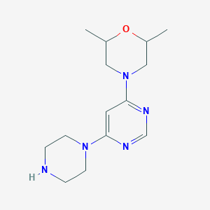 B1419916 2,6-Dimethyl-4-(6-piperazin-1-ylpyrimidin-4-yl)morpholine CAS No. 1204298-20-3