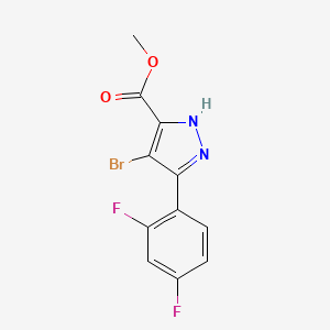 B1419920 methyl 4-bromo-3-(2,4-difluorophenyl)-1H-pyrazole-5-carboxylate CAS No. 1350443-44-5