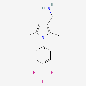 molecular formula C14H15F3N2 B1419924 ({2,5-二甲基-1-[4-(三氟甲基)苯基]-1H-吡咯-3-基}甲基)胺 CAS No. 1177277-74-5