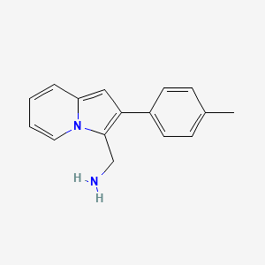 B1419926 [2-(4-Methylphenyl)indolizin-3-yl]methanamine CAS No. 1177336-17-2