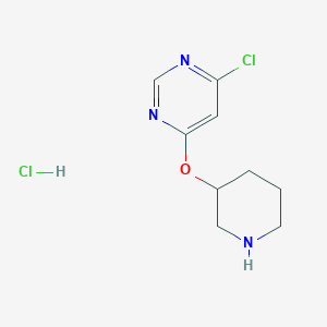 molecular formula C9H13Cl2N3O B1419931 6-氯-4-嘧啶基 3-哌啶基醚盐酸盐 CAS No. 1185311-81-2