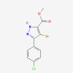 molecular formula C11H8BrClN2O2 B1419934 methyl 4-bromo-3-(4-chlorophenyl)-1H-pyrazole-5-carboxylate CAS No. 1239484-59-3