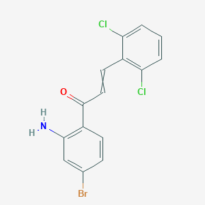 molecular formula C15H10BrCl2NO B14199371 1-(2-Amino-4-bromophenyl)-3-(2,6-dichlorophenyl)prop-2-en-1-one CAS No. 882854-39-9