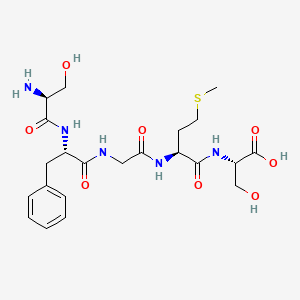 molecular formula C22H33N5O8S B14199375 L-Seryl-L-phenylalanylglycyl-L-methionyl-L-serine CAS No. 883969-63-9