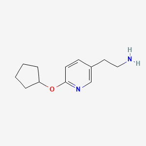 molecular formula C12H18N2O B14199390 2-[6-(Cyclopentyloxy)pyridin-3-yl]ethan-1-amine CAS No. 910411-88-0