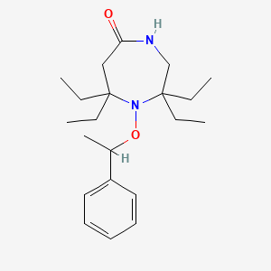 molecular formula C21H34N2O2 B14199405 5H-1,4-Diazepin-5-one, 2,2,7,7-tetraethylhexahydro-1-(1-phenylethoxy)- CAS No. 918544-37-3