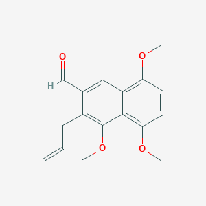 molecular formula C17H18O4 B14199451 2-Naphthalenecarboxaldehyde, 4,5,8-trimethoxy-3-(2-propenyl)- CAS No. 834867-27-5