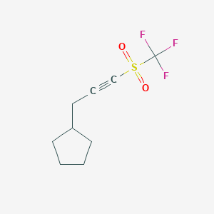 molecular formula C9H11F3O2S B14199477 [3-(Trifluoromethanesulfonyl)prop-2-yn-1-yl]cyclopentane CAS No. 833447-14-6